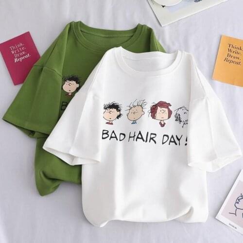 Bad Hair Day CEC T-Shirt Plus Size Short Sleeve Women Summer Tops Fashion Wear DZA159
