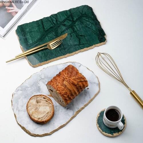Marble Storage Tray Fruit Cutting Board Phnom Penh Pad Tray Storage Tray Living Room Dining Table Display Tray Household Goods