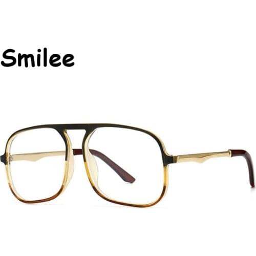 Oversized Anti Blue Light Glasses For Men Women Clear Lens Eyeglasses Gradient Leopard Print Spectacle Frames Big Mens Glasses