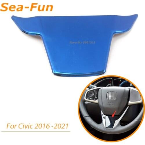 For Honda Civic 10th 2016 2017 2018 2019 2020 2021 Steering Wheel Panel Cover Decoration Trim Interior Parts Car Accessories