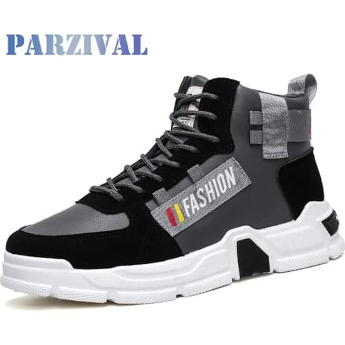 PARZIVAL Men Vulcanize Shoes Fashion Comfort Men Shoes High Top Trainers Sneakers Male Footwear Clunky Sneaker Casual Shoes