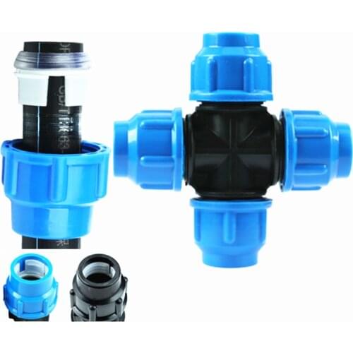 PE fittings quick Union Plastic fittings four-way union joint 20/25/32/40/50/63mm