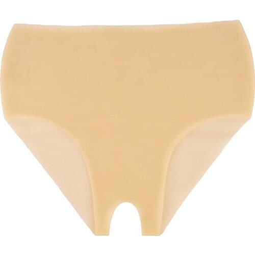 Nature Latex Women Condom Sexy Underwear Open Crotch Brief Panties Ultra Thin Stretch Anti-infection Fetish Erotic Lingerie