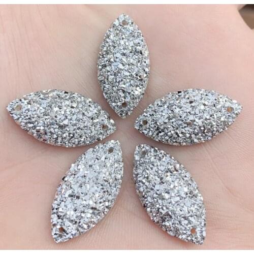 DIY Artesanato 15pcs 13*26mm Resin horses Flatback Rhinestone Wedding Buttons Gem Accessorie/silver -S66