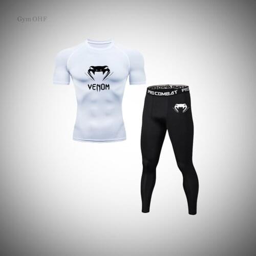 Mens Sportswear Gym Sports Tight Suit Sweat Fast Drying Suit Basketball Sportswear Boxing Jogging Shirt Compression Tight Suit