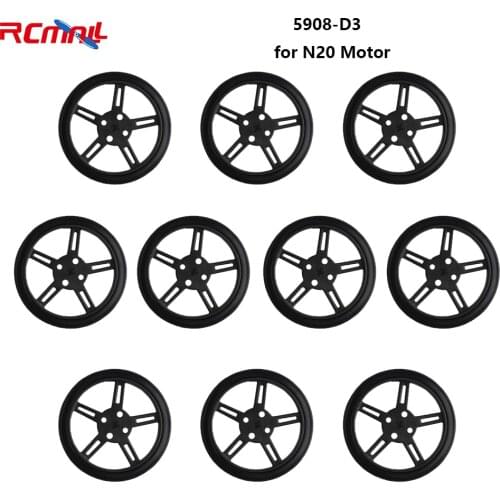 10pcs 5908-D3 Black Wheel for N20 Motor