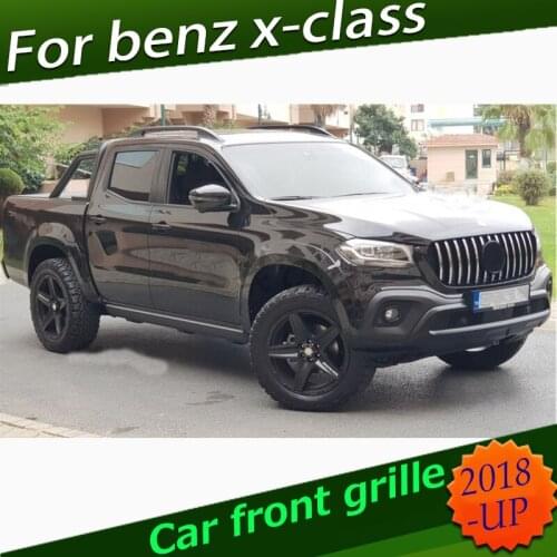 For benz X class truck pick up Front Middle Grille For Mercedes Benz x-class AMG black chrome 2018 2019 ABS GT style