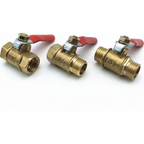 1/8" 1/4" 3/8" 1/2" BSP Female Male Thread Two Way Brass Pneumatic Shut Off Ball Valve Pipe Fitting Connector Coupler Adapter