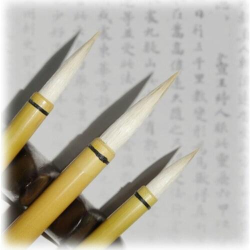 Chinese Calligraphy Pen 3pcs/set Soft Woolen Hair Chinese Painting Calligraphy Brushes Huzhou Multiple Hair Brush PenTinta China