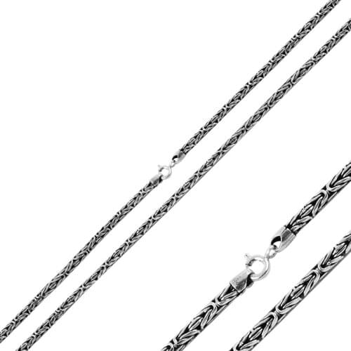 Silver 925 Sterling 3mm King Chain Necklace