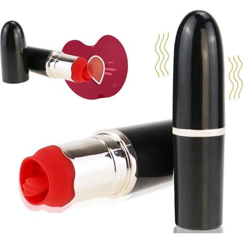 Vagina Lipstick Vibrator Sex Toy for Woman Oral Tongue LickingSuction Clitoris Stimulator Masturbator Erotic Sex Toys For Adult