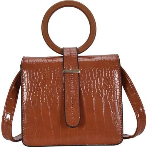 Women Crocodile Pattern Crossbody Flap Bag Solid Color Messenger Shoulder Bag Ladies Fashion Handbag