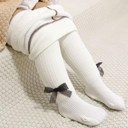 Toddler Girls Winter Cotton Pantyhose Child Thermal Thick Velvet Warm Pants Newborn Infant Bow Princess Tights Baby Accessories