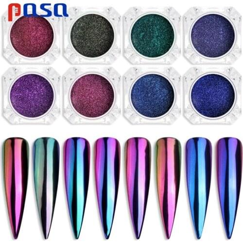 1 Box 0.3g 3D Chameleon Mirror Nail Glitters Powder DIY Nail Chrome Pigment Dust Manicure Nail Art Decoration Tools