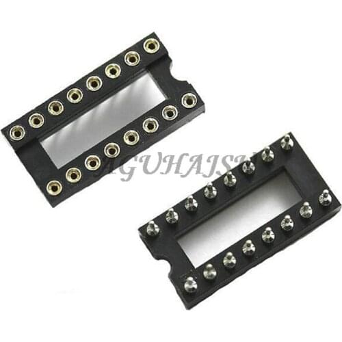 10pcs DIP-16 Round Hole 16 Pins 2.54MM DIP 2.54 DIP16 IC Sockets Adaptor Solder Type 16 PIN IC Connector