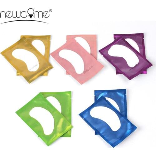 NEWCOME 20/50/100 Pairs Eye Pads for Eyelash Extension under Eyes Lint Free Mask Paper Patch Tips Sticker Eye Lashes Pad Makeup