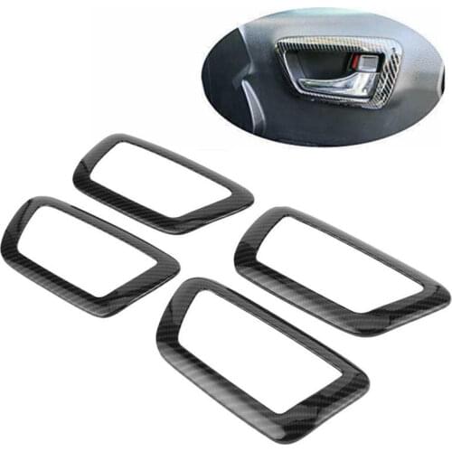 4pcs Interior Door Handle Cover Trim Frame Carbon Fiber Style Fit for Toyota Tacoma 2016 2017 2018 2019 2020 Car Style