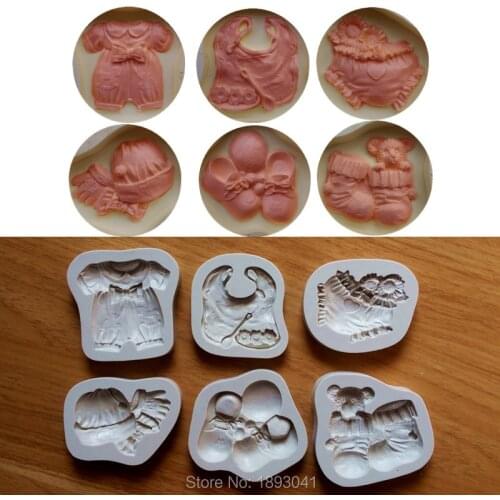 6Pcs Cute Baby Design Cake Molds for Decorations, Silicone Mold Fondant 3D Molds Sugarcraft Tools Kitchen Accessories SQ16286