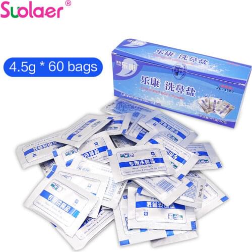 60Bags/box Nose Care Nasal Wash Cleaners Salt Allergic Rhinitis Children Cleaning Nose Protector Cleanser Nasal Irrigation Salt