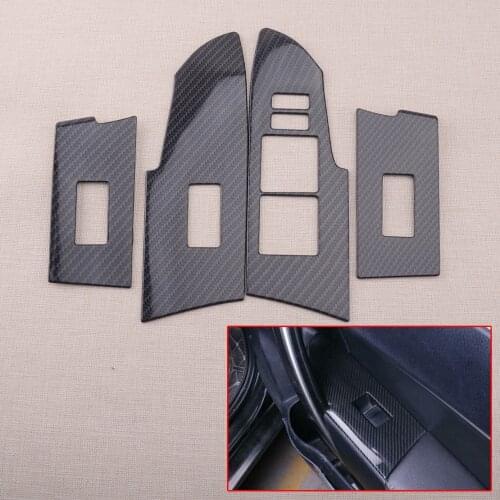 Car 4Pcs Carbon Fiber Style ABS Window Lift Switch Panel Cover Trim Fit for Toyota Corolla 2014 2015 2016 2017 2018