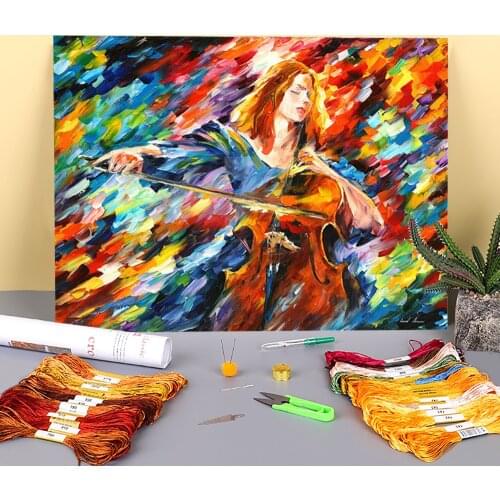 Blue Rhapsody Pre-Printed 11CT Cross-Stitch DIY Embroidery Kit DMC Threads Craft Knitting Handiwork Painting Needle Wholesale