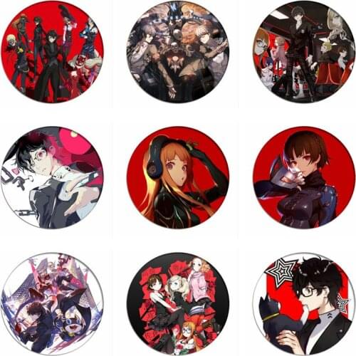 Japan Game Persona 5 Cosplay Badges P5 Joker Brooch Pins Anne Takamaki Icon Collection Breastpin for Backpacks Clothes Decor