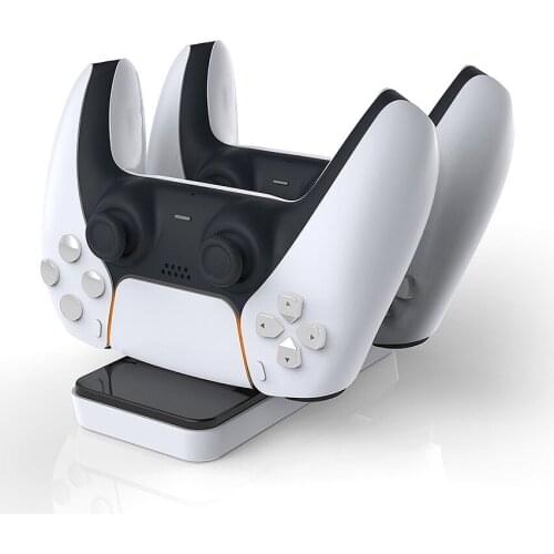 Fast Charging Dual Slot Dock Gamepad Charger Station Stand Base Power Supply with Type C Cable for PS5 Wireless Game Controller