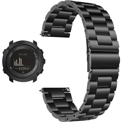 Quick Release Stainless Steel Watchband + Link Remover for Suunto 9 / Ambit 3 Vertical / Spartan Sport HR Watch Band Wrist Strap