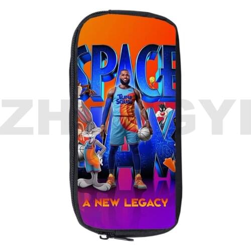3D Space Jam A New Legacy Pencil Case Anime Makeup Box School Supplies Tune Squad Stationery Storage Basketball We Win Pouch Bag