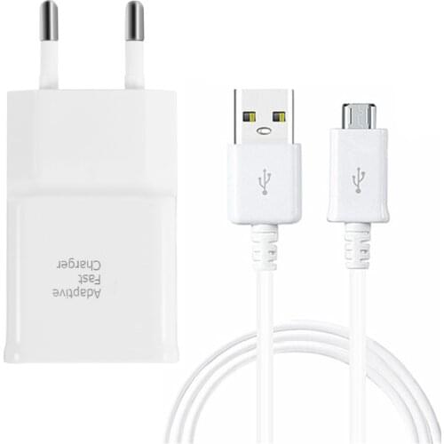 For Samsung Galaxy S6 S7 Edge S8 S21 Fast Charger Travel Adapter Micro USB Type C Charge Cable For Xiaomi Redmi Huawei Honor 9A