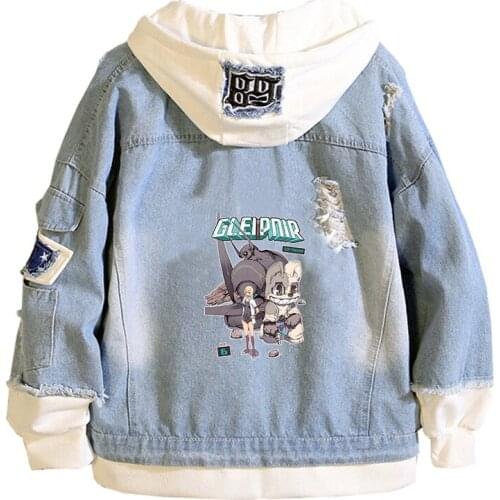 Gleipnir Anime Jeans Jacket Cartoon Sweatshirt Unisex Harajuku Streetwear Women Demin Hoodies Cute Couple Windbreaker Clothes