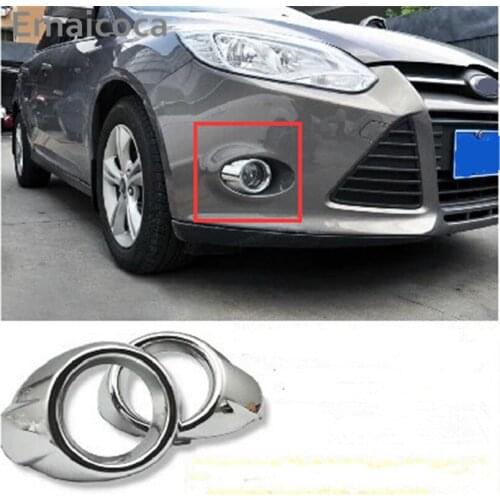 Emaicoca 2pcs/set car styling front fog lamp frame modified cover decoration accessories case For Ford Focus 3 mk3 2012-2014