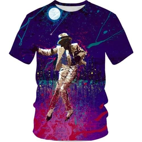 Forever Miss Jackson 3D printing commemorative fashion mens t-shirt breathable soft texture casual t-shirt men Asian size