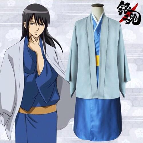 Gintama Silver Soul Katsura Kotarou COS Kimono Cosplay Costume Full Set Halloween Party Wear