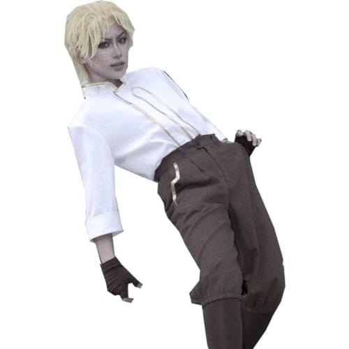 2020 JoJos Bizarre Adventure movie Dio Brando Cosplay Costume Full Set With Wig, Glove And Sock