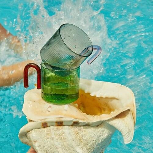 U Handgrip Design Colorful Glass Mugs for Coffee Mug Milk Tea Office Cups Creative Drinkware Birthday Gift