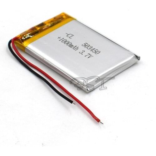 1000mAH 503450 Polymer Rechargeable Lithium 3.7V Li-ion Liion Battery For GPS Cell Phone Speaker MP3 MP4 Navigater Camera