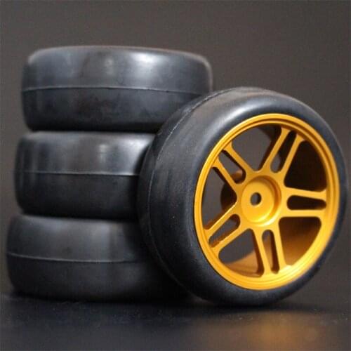 1Set 4Pcs HSP HPI Racing Tires Tyre Metal Wheel Rim 4Pcs For RC 1/10 On-Road Car HSP 94123/94103/94122 D4/D3 FW06 106G