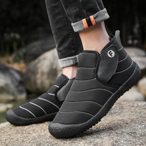 Men Boots Winter Snow Boots Men Waterproof Ankle Boots Warm Mans Work Shoes Non-Slip Male Sneakers Outdoor Shoes Plus Size 36-48