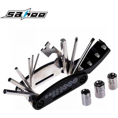 SAHOO 16 in 1 Bicycle Tools Sets Multi Function Repair Mountain Road Bike Tool Kit Hex Wrench Cycle Screwdriver Tool 22047