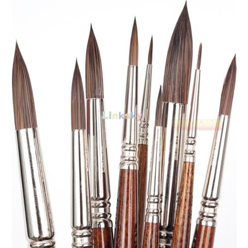 Escoda Versatil 1540 Series Artist Watercolor and Acrylic Paint Brush, Short Handle, Pointed Round,Available in many sizes