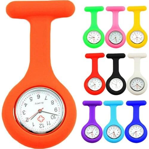 New Solid Color Clip-Ons Analog Digital Brooch Fob Medical Nurse Pocket Watch Gift Batteries Medical Quartz Watch Decor Accessor