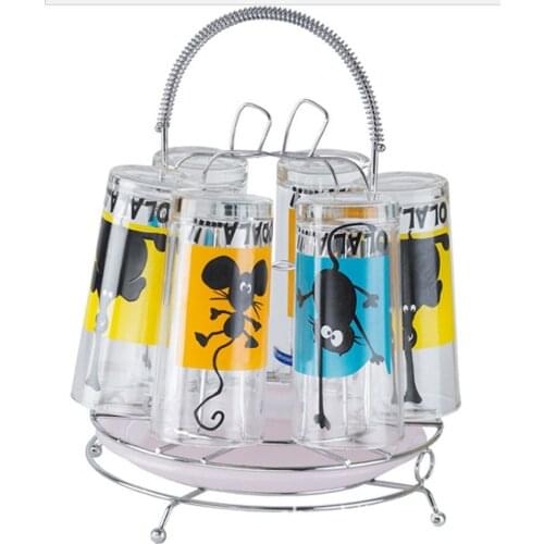New Draining Cup Holder Creative Kitchen 6 Glass Rack Fashion Tumbler Holder Stainless Steel Beer Mug Holder