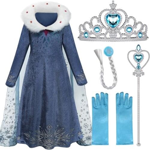 Girls Dress Up Halloween Carnival Party Princess Elsa Costume Birthday Party Cosplay Children Fancy Christmas Clothes Disguise
