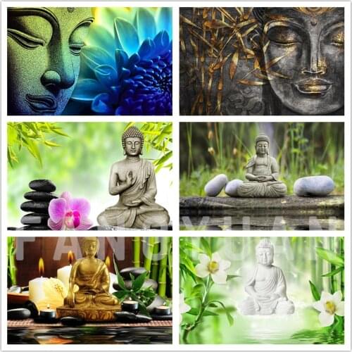 Full Square/Round Diamond Painting 5d Religious DIY Diamond Embroidery Buddha Mosaic cross stitch Portrait Wall Art Decoration