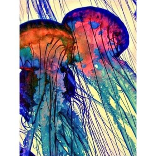 Full square diamond painting jellyfish rhinestone embroidery stitch mosaic decor diamond dots poster wall paper diy craft gift