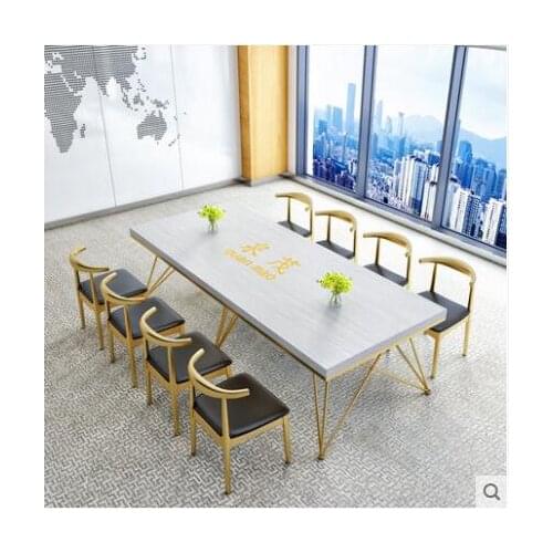 Simple modern wood meeting tables and chairs retro office furniture Loft computer negotiation tables and chairs
