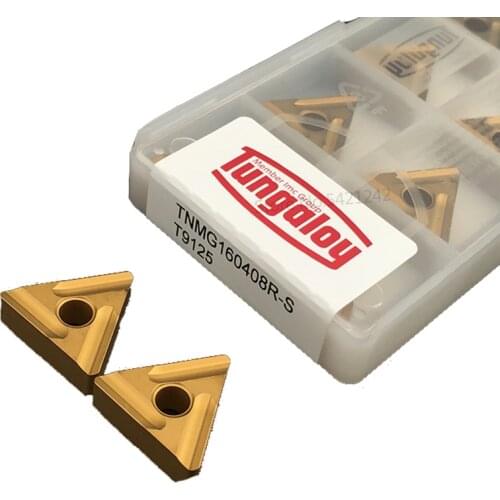 10PCS TNMG160404 R S T9125 TNMG160408 Original Tungaloy Carbide inserts CNC Lathe Tools External Turning Blade Tools for Steel