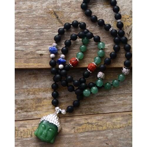 High End New Natural Stones Buddha Pendant Necklace Women Classic Yoga Meditation Necklace Jewelry Gifts Wholesale