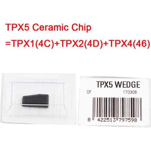 High Quality Car Key Chip TPX5 Ceramic Chip Transponder Cloner Chip=TPX1(4C)+TPX2(4D)+TPX4(46) (Carbon)